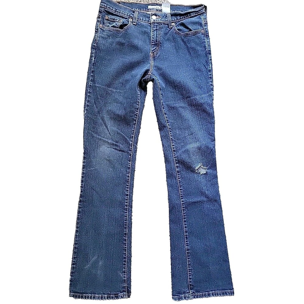 Levi's 515 Jeans Women's 10 L Blue Dark Wash Boot Cut Jeans Tall Mexico Vintage